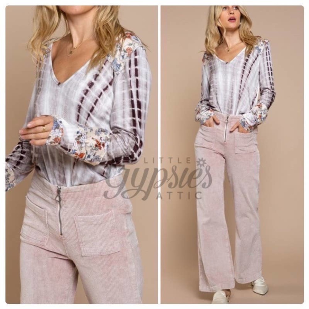 POL Vintage Wash Pink Cords Flare Jeans - Picture 8 of 12